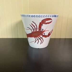 Nantucket Home Lobster Shell Bucket/Pail/Planter Nautical Motif